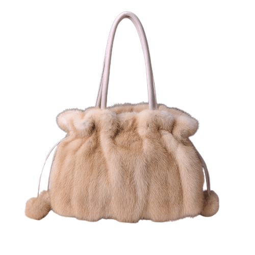 Sac à Main en Fourrure pour Femme - FurryChic Beige