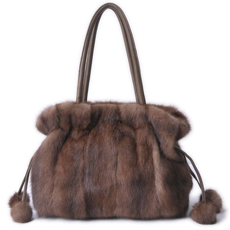 Sac à Main en Fourrure pour Femme - FurryChic Café