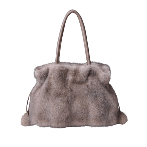 Sac à Main en Fourrure pour Femme - FurryChic Gris