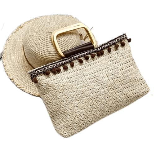 Sac à Main en Osier pour Femme - Osier Chic Beige / 30 x 8 x 18cm