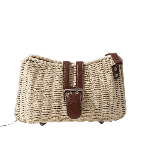 Sac à Main en Raphia - Éléganzia Beige / 28 x 7 x 17cm