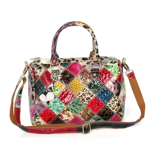 Sac à Main Femme à Carreaux Multicolores - Luxe Chic