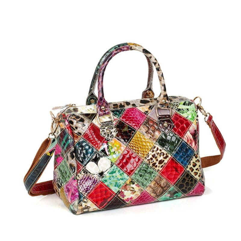 Sac à Main Femme à Carreaux Multicolores - Luxe Chic