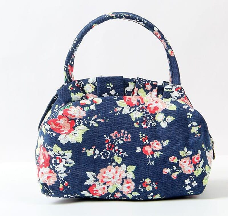 Sac à Main Femme à Fleurs - FloralChic Bleu / 22cmx12cmx13cm