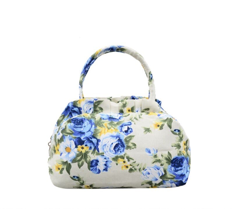 Sac à Main Femme à Fleurs - FloralChic Bleu ciel / 22cmx12cmx13cm