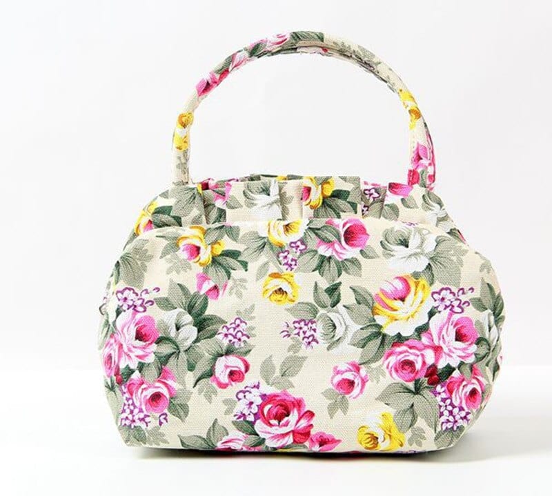 Sac à Main Femme à Fleurs - FloralChic Rouge / 22cmx12cmx13cm