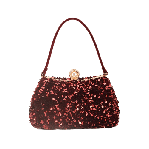 Sac à Main Femme à Paillettes - Sparkle Chic Rouge / 22x8x14cm