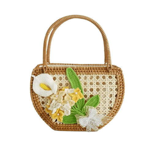 Sac à Main Femme Ajouré Avec Fleurs - Florélla Modèle 2