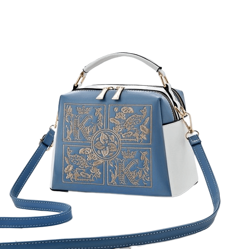 Sac à Main Femme Avec 2 Compartiments - LuxLuxe Bleu / 23x16x12cm