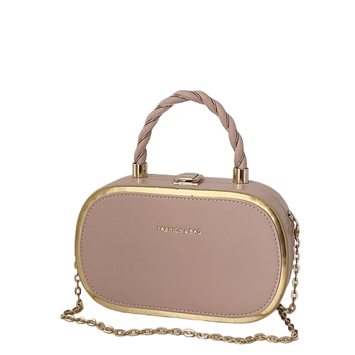 Sac à Main Femme avec Chaîne en Simili Cuir - Glamurelisse Rose / 20x6x12cm