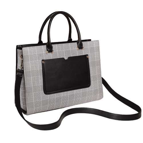 Sac à Main Femme Avec Compartiment Ordinateur - Tech Chic Noir et blanc