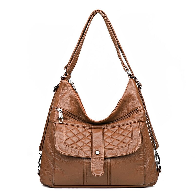 Sac A Main Femme Avec é Poches Devant - GlamSac Marron / 30x11x33cm