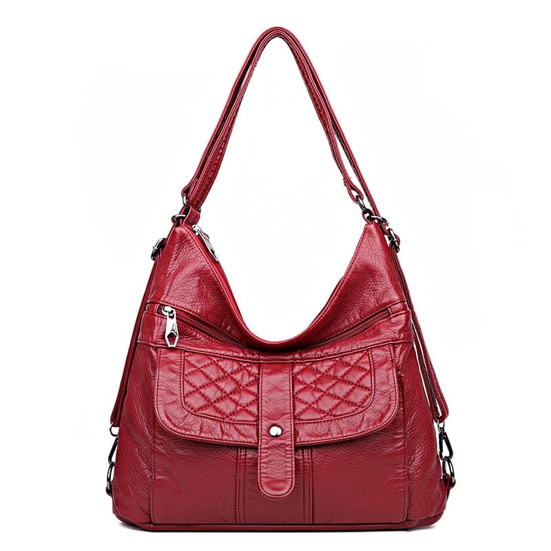 Sac A Main Femme Avec é Poches Devant - GlamSac Rouge / 30x11x33cm