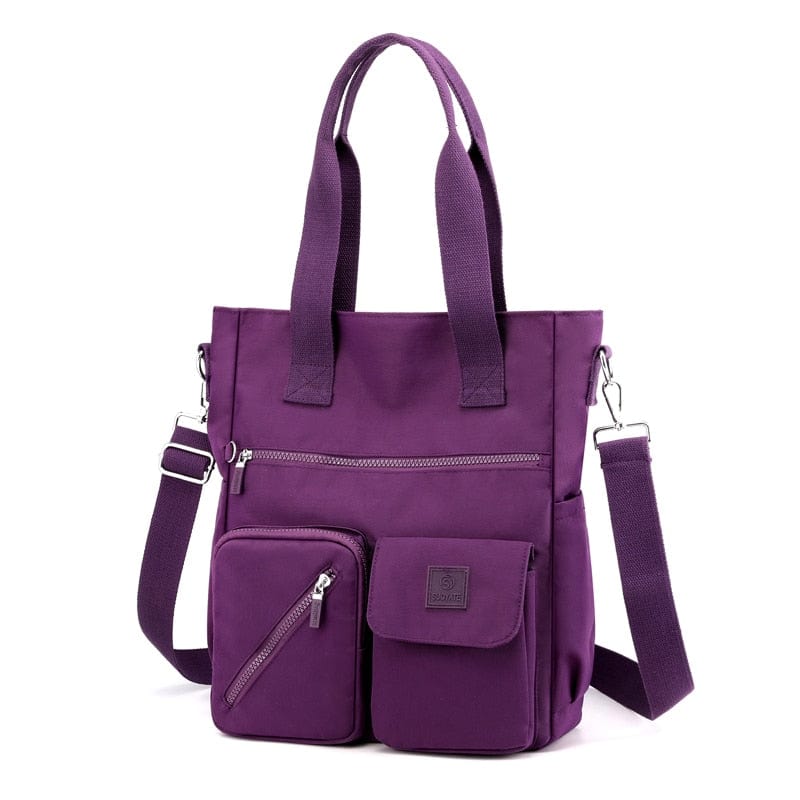 Sac à Main Femme Avec Multipoches - DivaSatch Violet foncé / 36x30x14cm