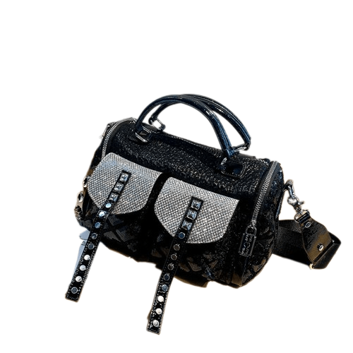 Sac à Main Femme Avec Poche Extérieure - ModeFéminin Noir / 27x14x17cm