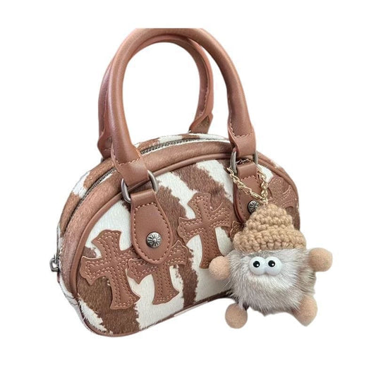 Sac à Main Femme avec Pompon - GlamSac Marron