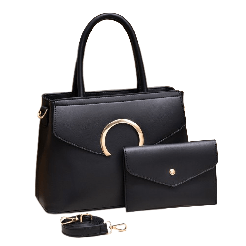 Sac A Main Femme Avec Portefeuille Assorti - Fashion Set Noir / 31x13x22cm