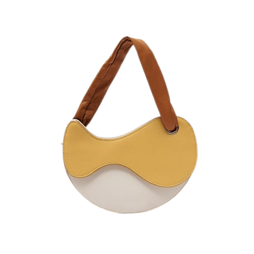 Sac à Main Femme Bicolore - Élégance Féroce Jaune / 26.5cmx20cmx5cm