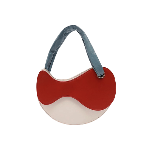 Sac à Main Femme Bicolore - Élégance Féroce Rouge / 26.5cmx20cmx5cm