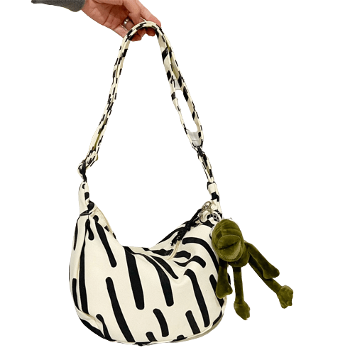 Sac à Main Femme Blanc et Noir Souple - CharmeOmbre