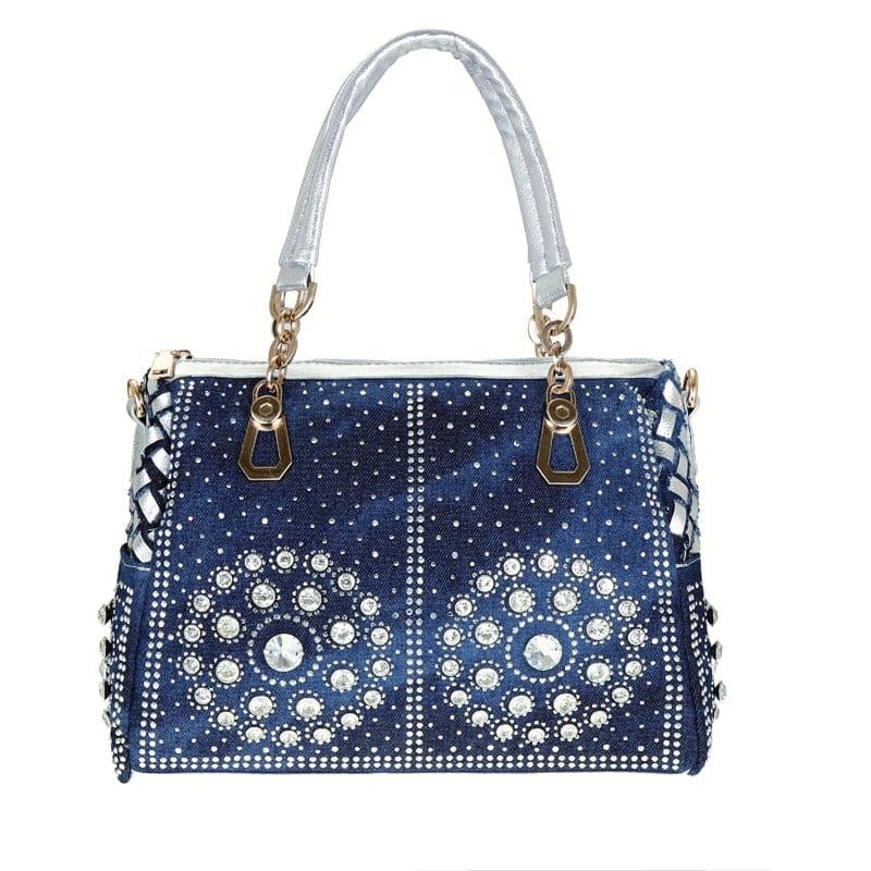 Sac à Main Femme Bleu - BleuStyle Anse argenté