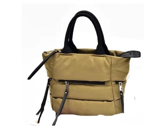 Sac à Main Femme Bouffant - GlamTote Jaune pâle / 27x 23x16cm