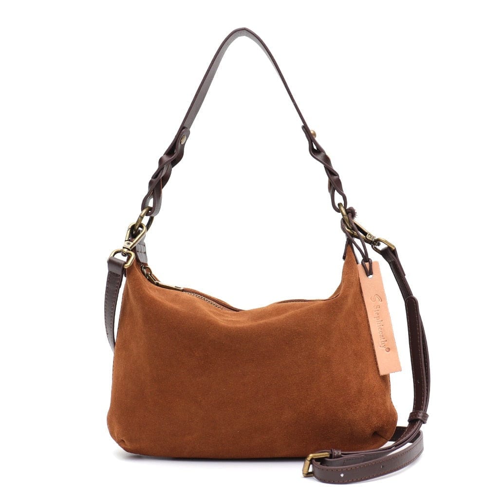 Sac à Main Femme en Daim Marron - LuxSac Marron