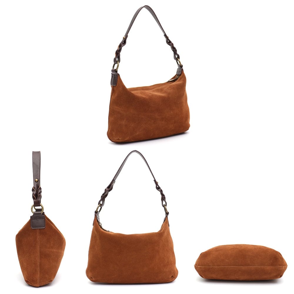 Sac à Main Femme en Daim Marron - LuxSac Marron