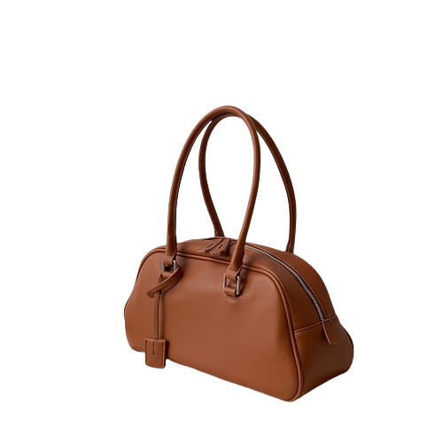 Sac À Main Femme Forme Bowling - StyleVogue Chocolat / 35x12x17cm