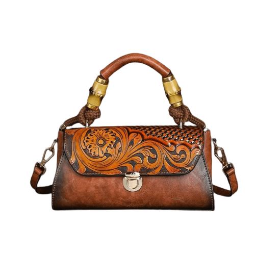 Sac à Main Femme Luxe Vintage Pin Up - PinUpLuxe Marron / 26x11x26cm