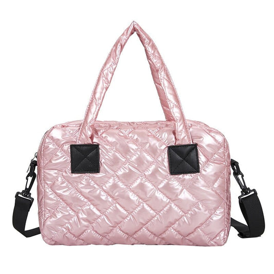 Sac à Main Femme Matelassé - GlamBelle Rose / 36x13x27cm