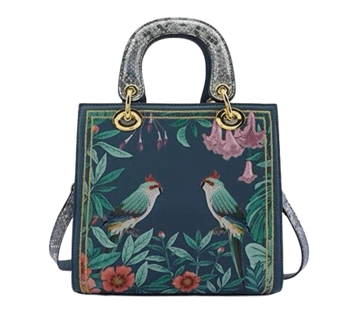 Sac à Main Femme Motif Oiseaux - BirdChic Bleu / 20 x 10 x 20.5cm