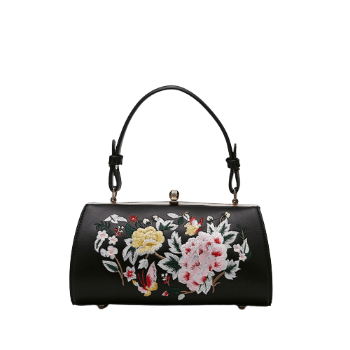 Sac A Main Femme Motife A Fleur - Bloom Appeal Noir / 20x12x11.8cm