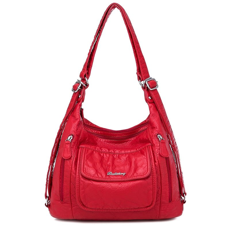 Sac à Main Femme Multi Poche - Luxe Chic Rouge / 34x11x27cm