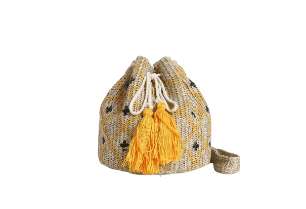 Sac à Main Femme Naturel - Naturel Chic Jaune / 22x24x18cm