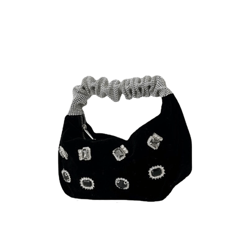 Sac A Main Femme Noir Avec Strass - Glam'Noir