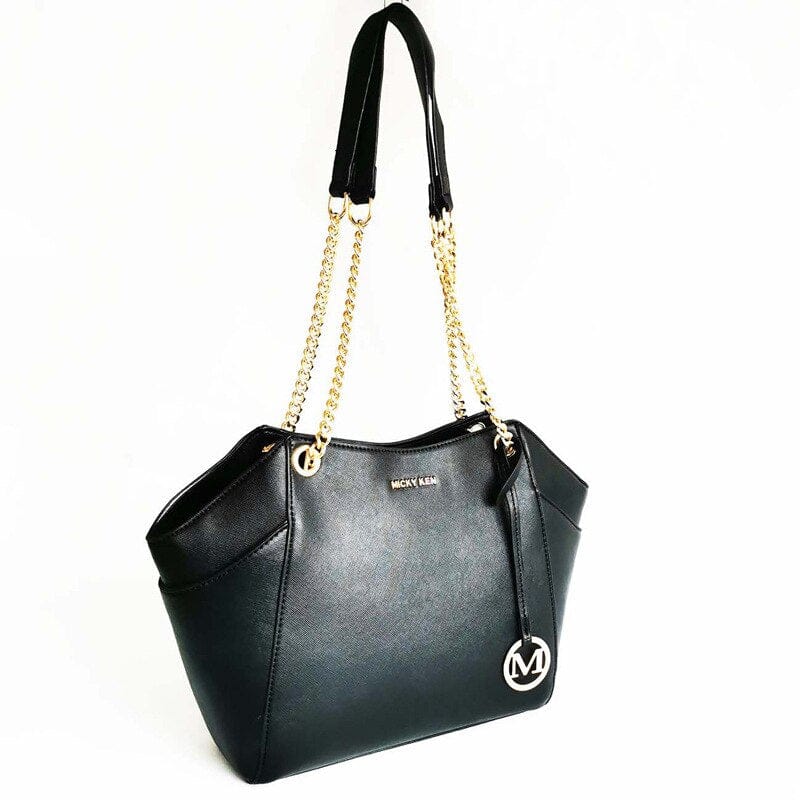 Sac à Main Femme Noir Chaîne - Glam'Noir 37x11x25cm