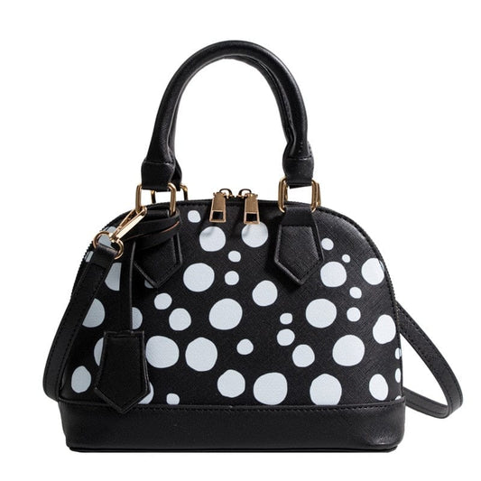 Sac à Main Femme Noir Pois Blanc - ÉlégancePure Noir / 23x17x10cm