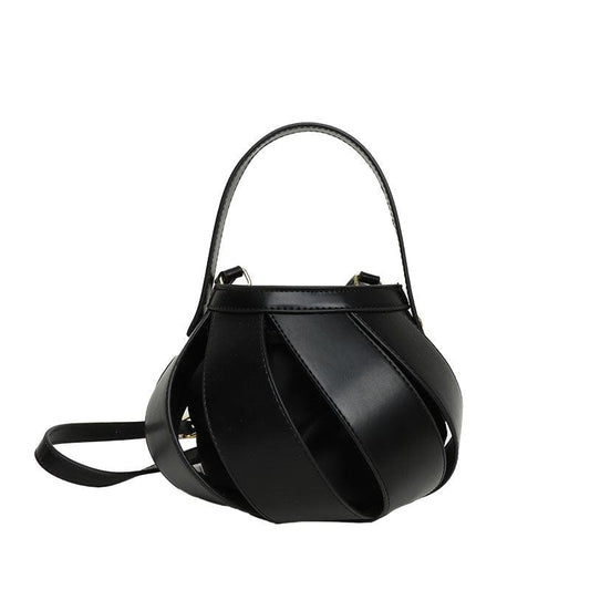 Sac à Main Femme Noir Rond - Noir Charme Noir / 21x16cm