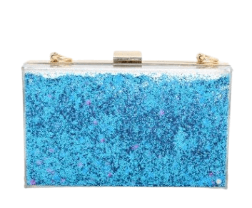 Sac à Main Femme Paillette - GlamShine Bleu / 18cm x 6cm x 11cm