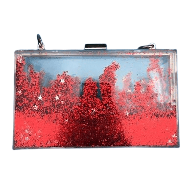 Sac à Main Femme Paillette - GlamShine Rouge / 18cm x 6cm x 11cm