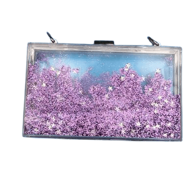 Sac à Main Femme Paillette - GlamShine Violet / 18cm x 6cm x 11cm