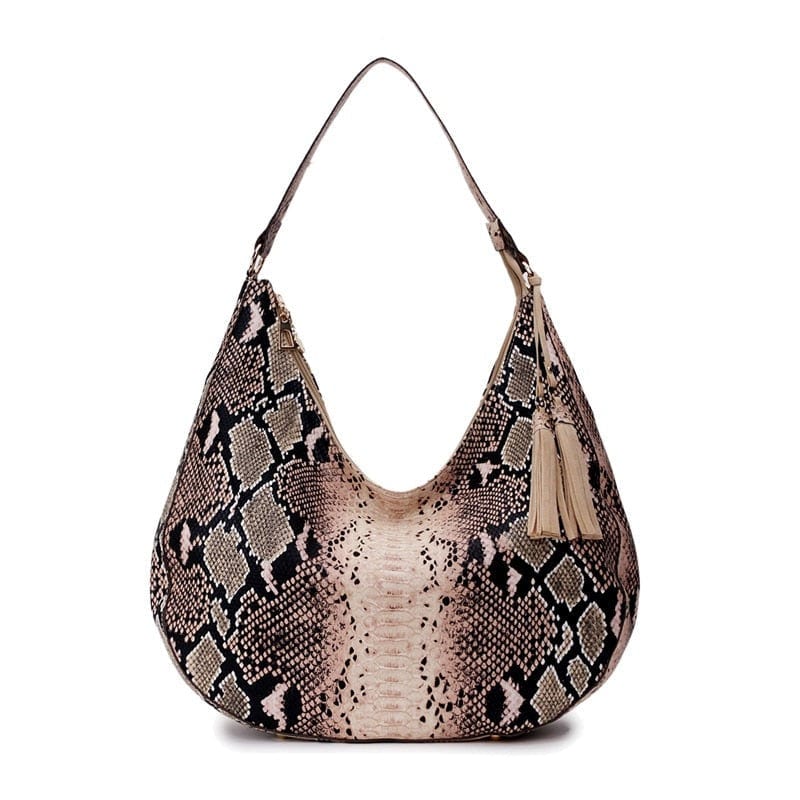 Sac à Main Femme Peau de Serpent - Serpentelle Glam Marron clair