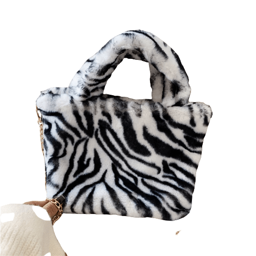 Sac à Main Femme Peluche - PlushFemme Noir blanc