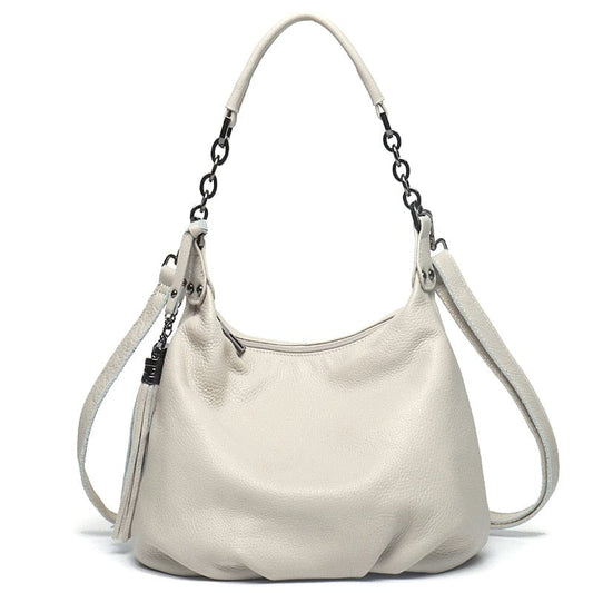 Sac à Main Femme Porté Épaule en Cuir - LuxeFéminin Blanc / 28x20x10cm