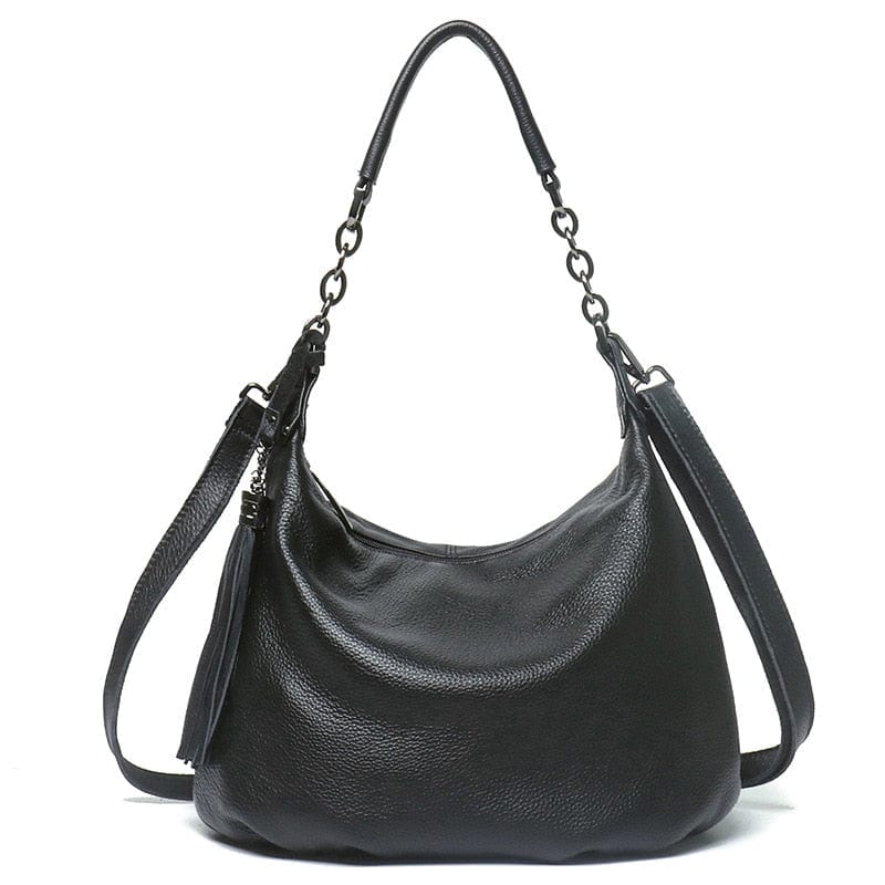 Sac à Main Femme Porté Épaule en Cuir - LuxeFéminin Noir / 28x20x10cm