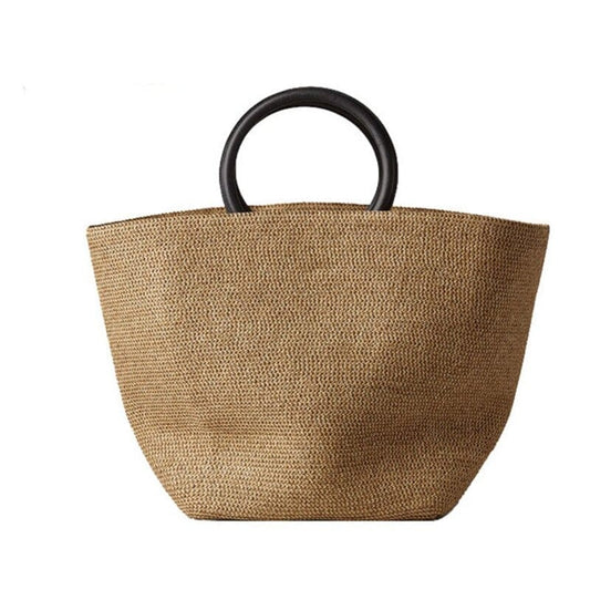 Sac à Main Femme Pour L'Été En Paille - Été Chic Kaki