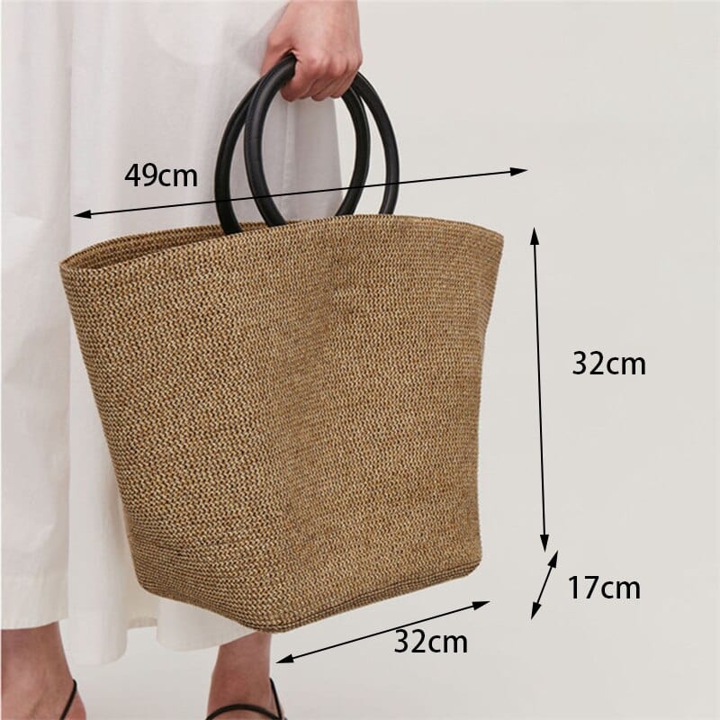 Sac à Main Femme Pour L'Été En Paille - Été Chic Kaki