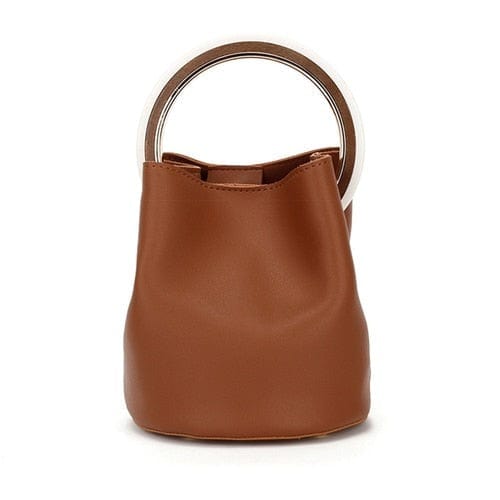 Sac à Main Femme Sans Motifs - GlamTouch Marron / 17x19.5cm