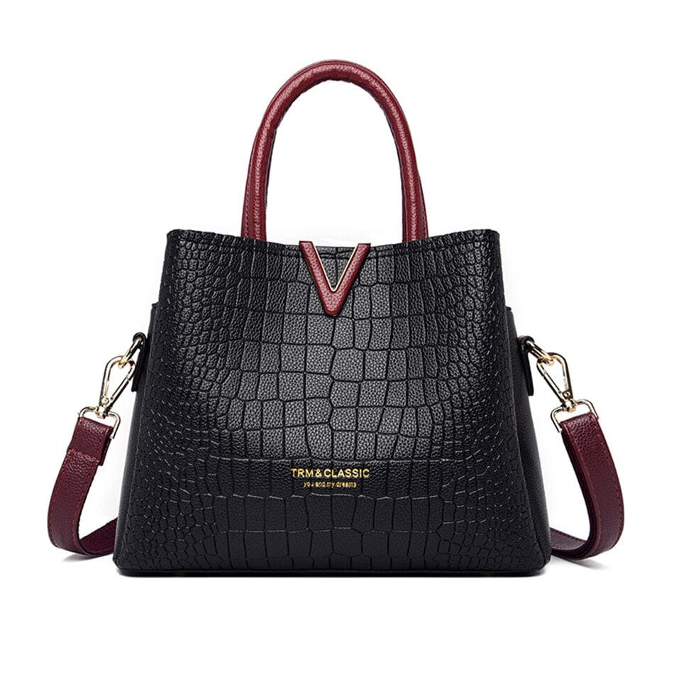 Sac à Main Femme Simple - LuxXtasie Noir et rouge